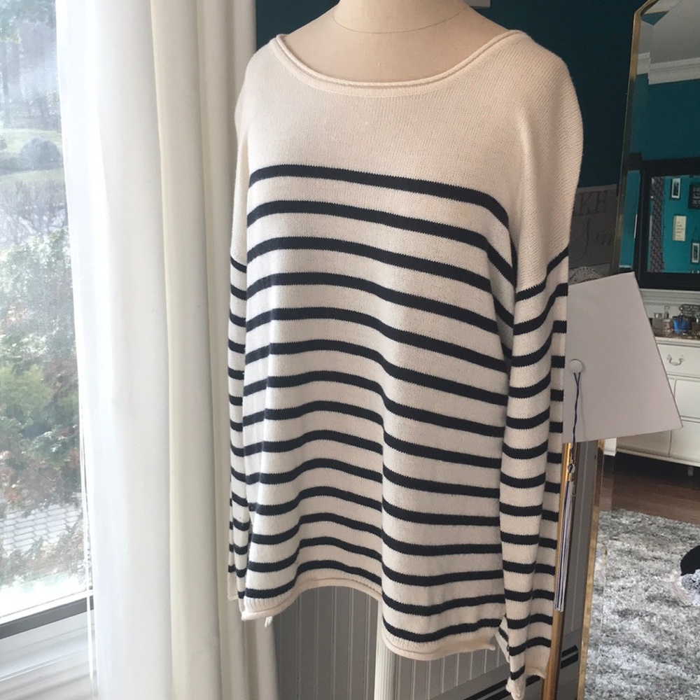 Light, striped sweater